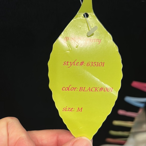 NWT! Vintage 2000 Prima Bella Black Knit Top w/ Satin Ribbon on sides - Picture 4 of 8